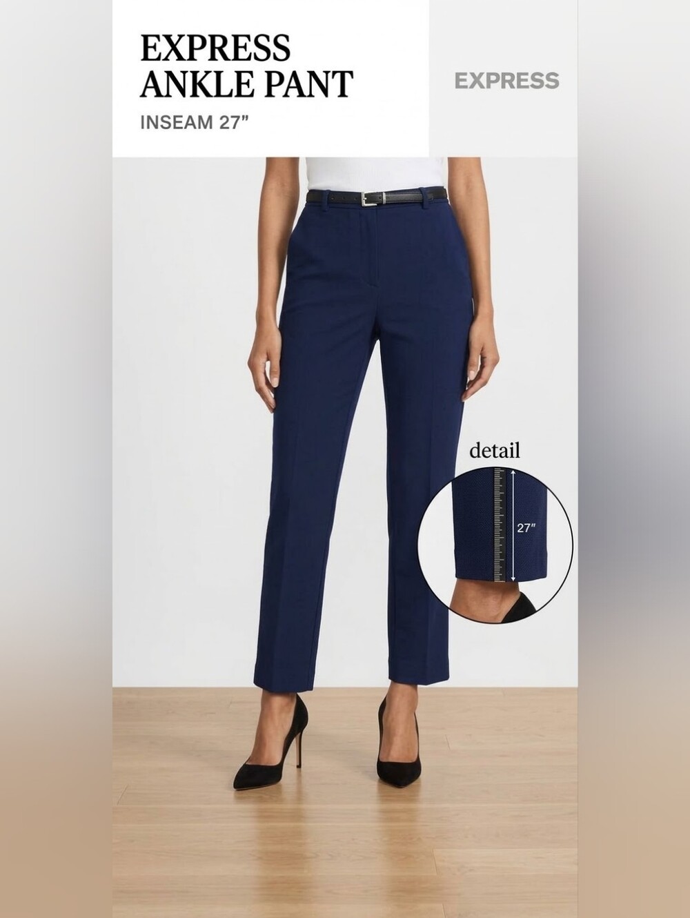 Express Navy Editor Ankle Pant - 27" Inseam - NWT - Sz XXL